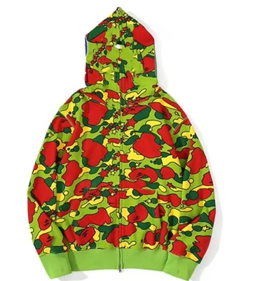 কেনা কাস্টমাইজযোগ্য Camo ফুল ফেস জিপ আপ Hoodie 100% কটন ফুল জিপ Hoodie online manufacture