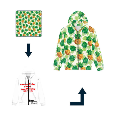 স্ট্রিট পোশাক ওভার সাইজ মেনস Sublimation Hoodies Zipper আপ পুলভার