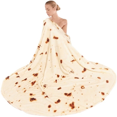 60 X 80 ইঞ্চি Burritos Tortilla পোষাকযোগ্য Hooded Blanket