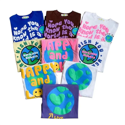 Custom logo Quality Tops Manufacturer Graphic Printing Drop Shoulder Heavyweight Mens Oversized Puff Printed T-shirts